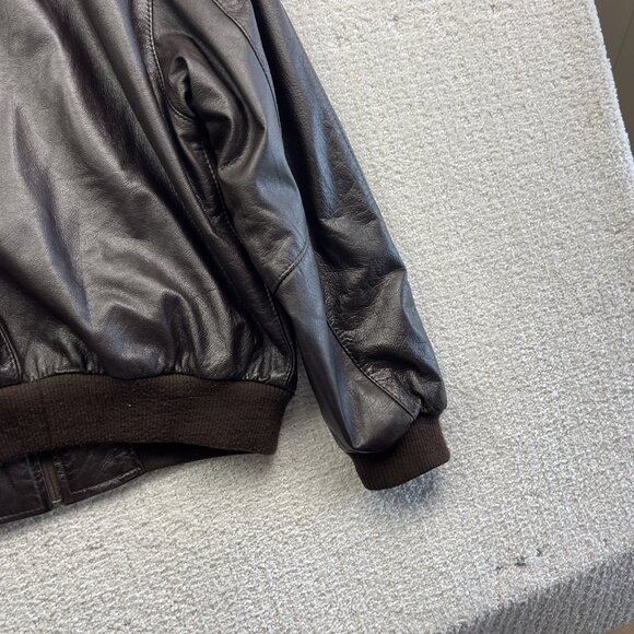 Emily Leather Military Flight Leather Bomber Jacket Men M Dark Brown Canada Made - Picture 12 of 12
